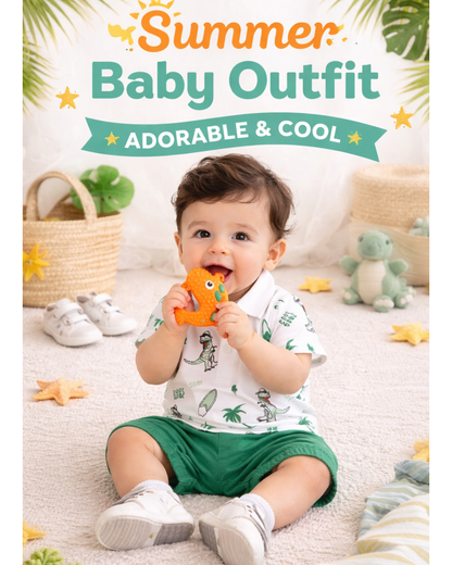 Matching - Sets - Summer - Boy - 0 to 18m 👦🦖 Adorable Dinosaur Print Set d