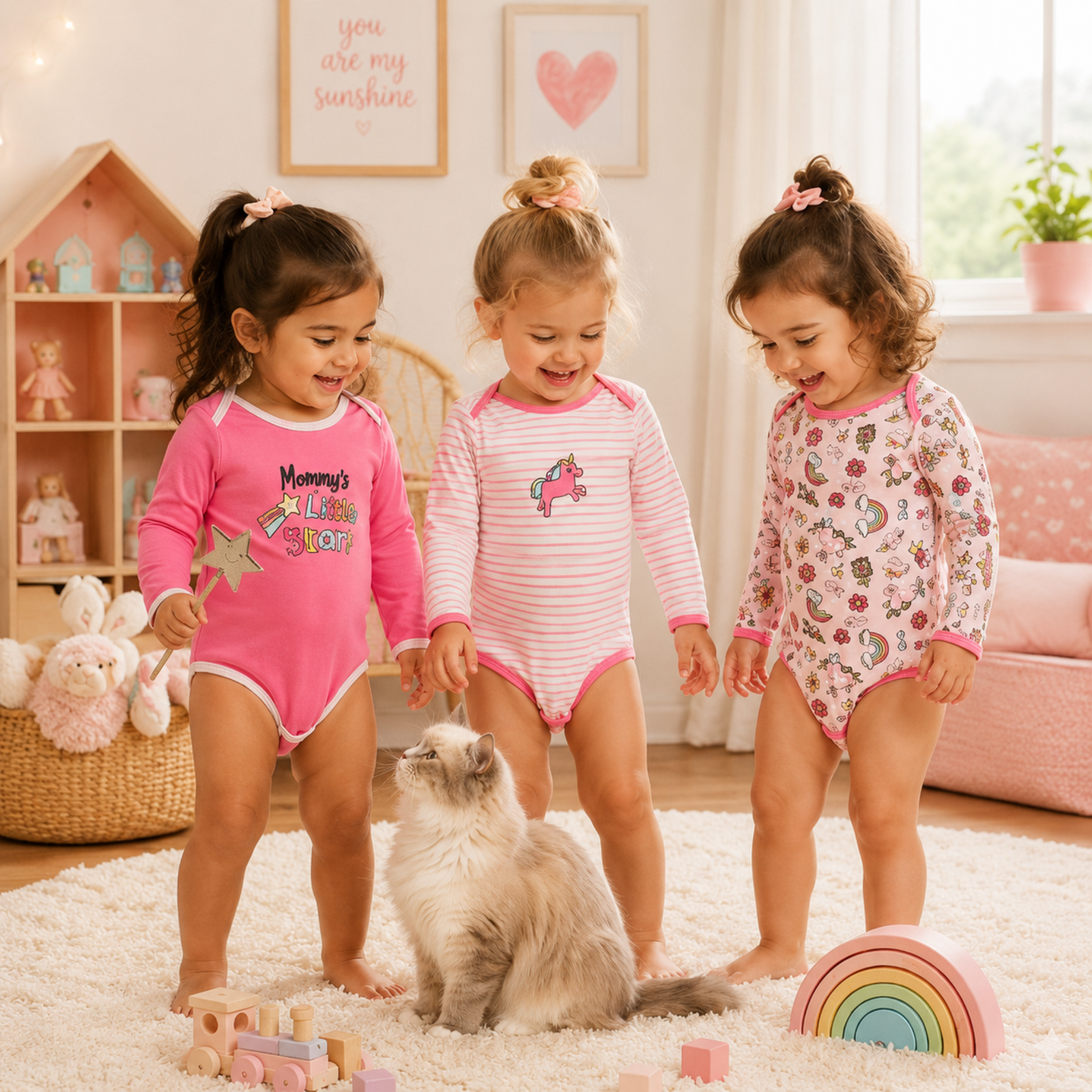 Bodysuits - Bundle Deal - Summer - Girl & Boy - 0 to 12m 👶🌸 Baby Cotton Bodysuit Set of 3