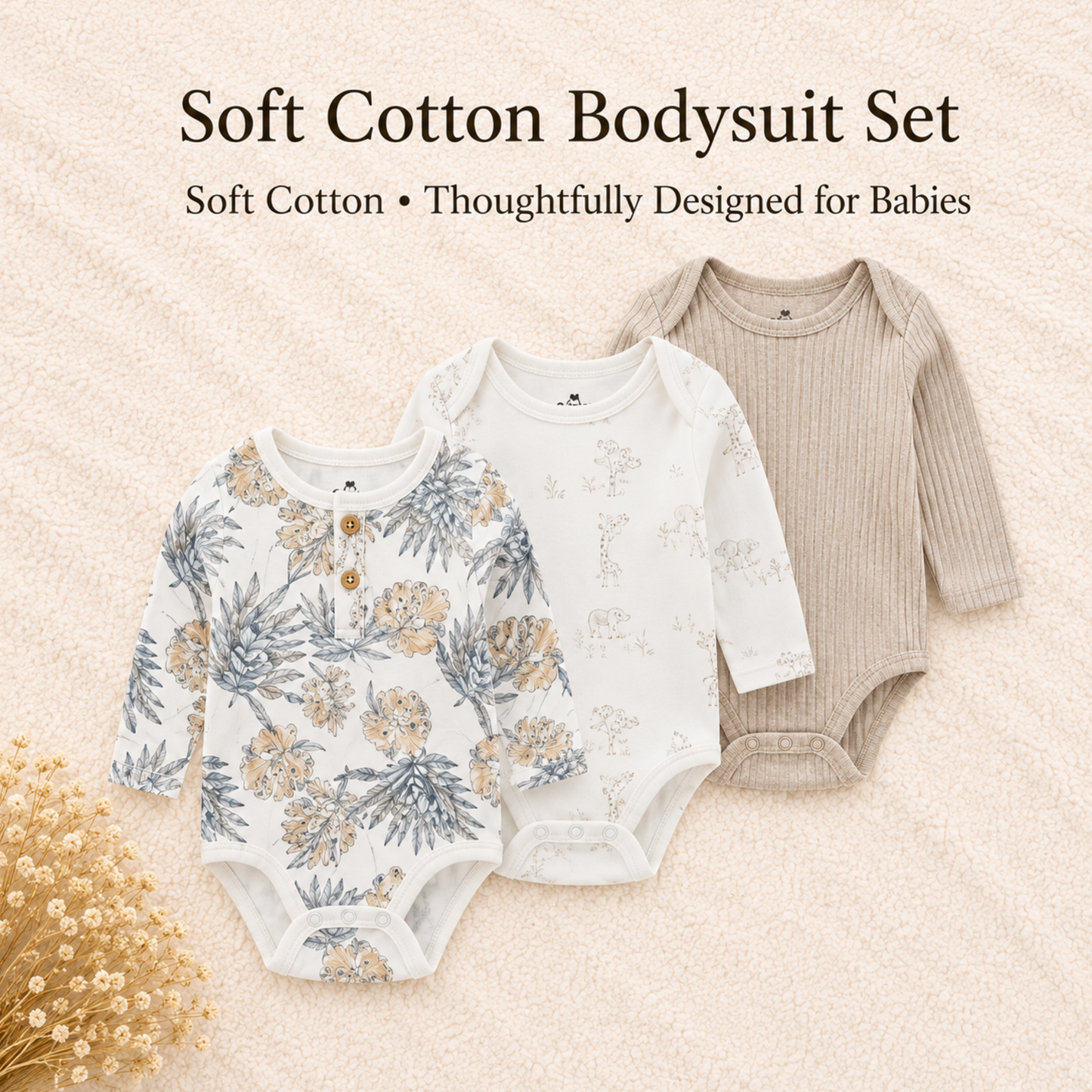 Bodysuits - Bundle Deal - Summer - Girl & Boy - 0 to 12m 👶🌸 Baby Cotton Bodysuit Set of 3