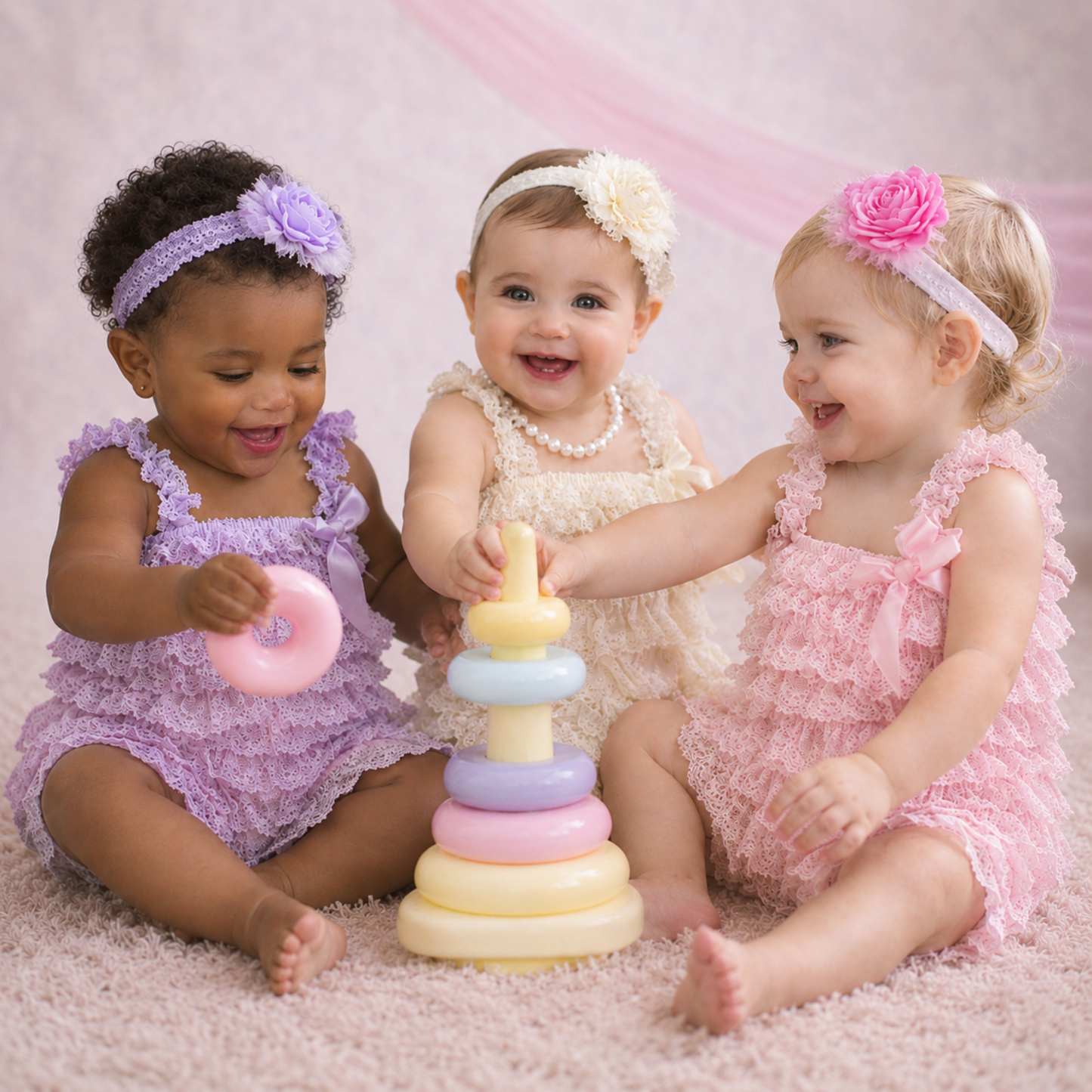 Bodysuits - Summer - Girl - 3m to 3y 👗 Soft Lace Ruffle Bodysuit for Baby Girls