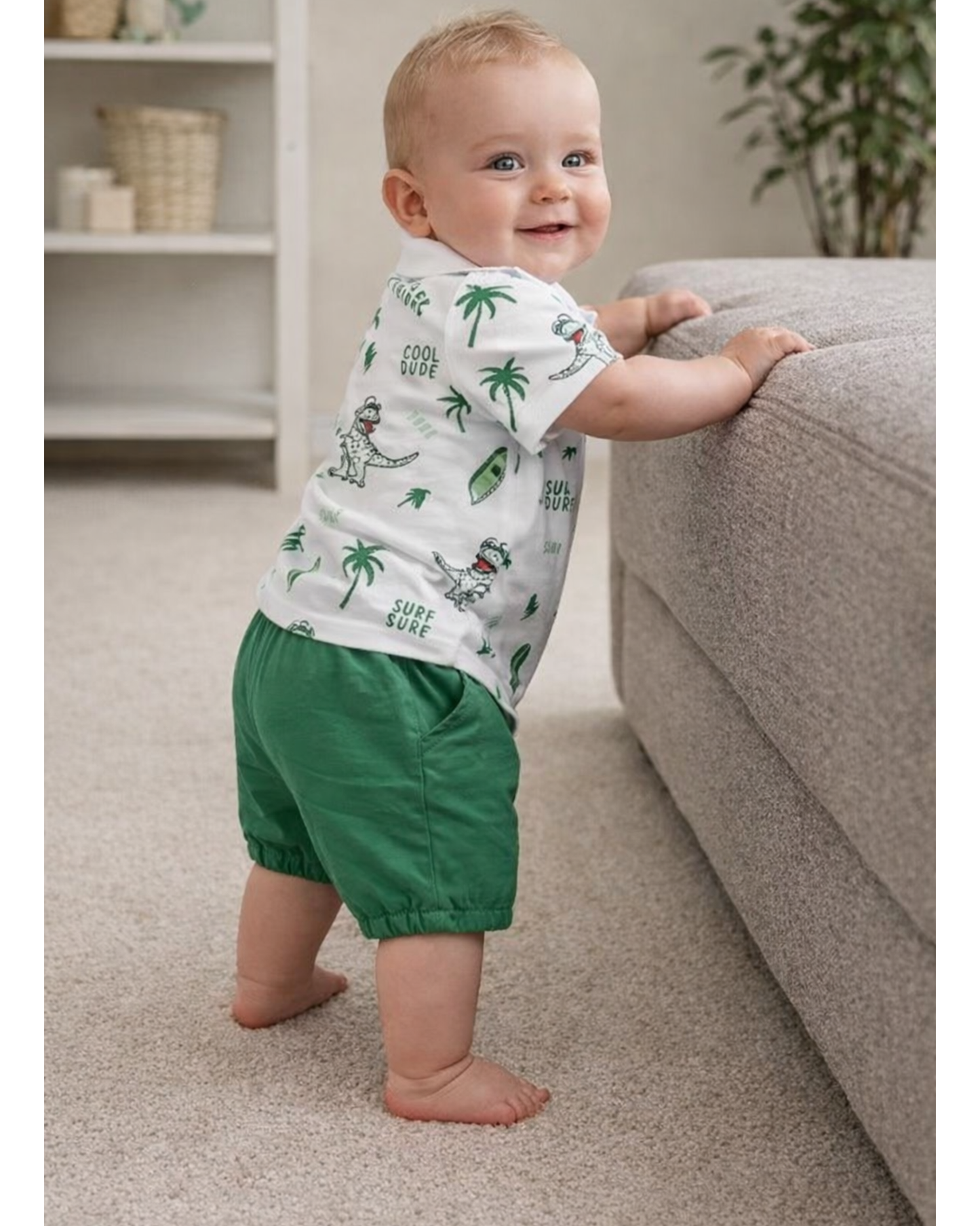 Matching - Sets - Summer - Boy - 0 to 18m 👦🦖 Adorable Dinosaur Print Set d