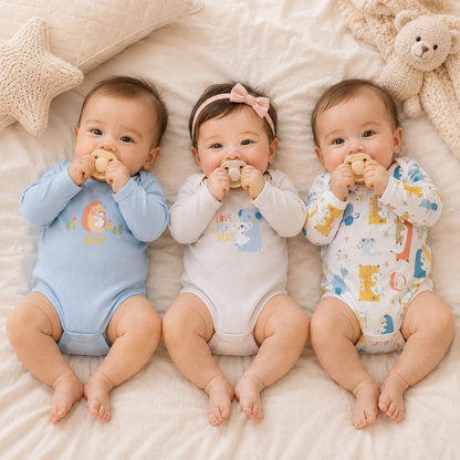 Bodysuits - Bundle Deal - Summer - Girl & Boy - 3m to 12m 👶🌸 Baby Cotton Bodysuit Set of 3 Main