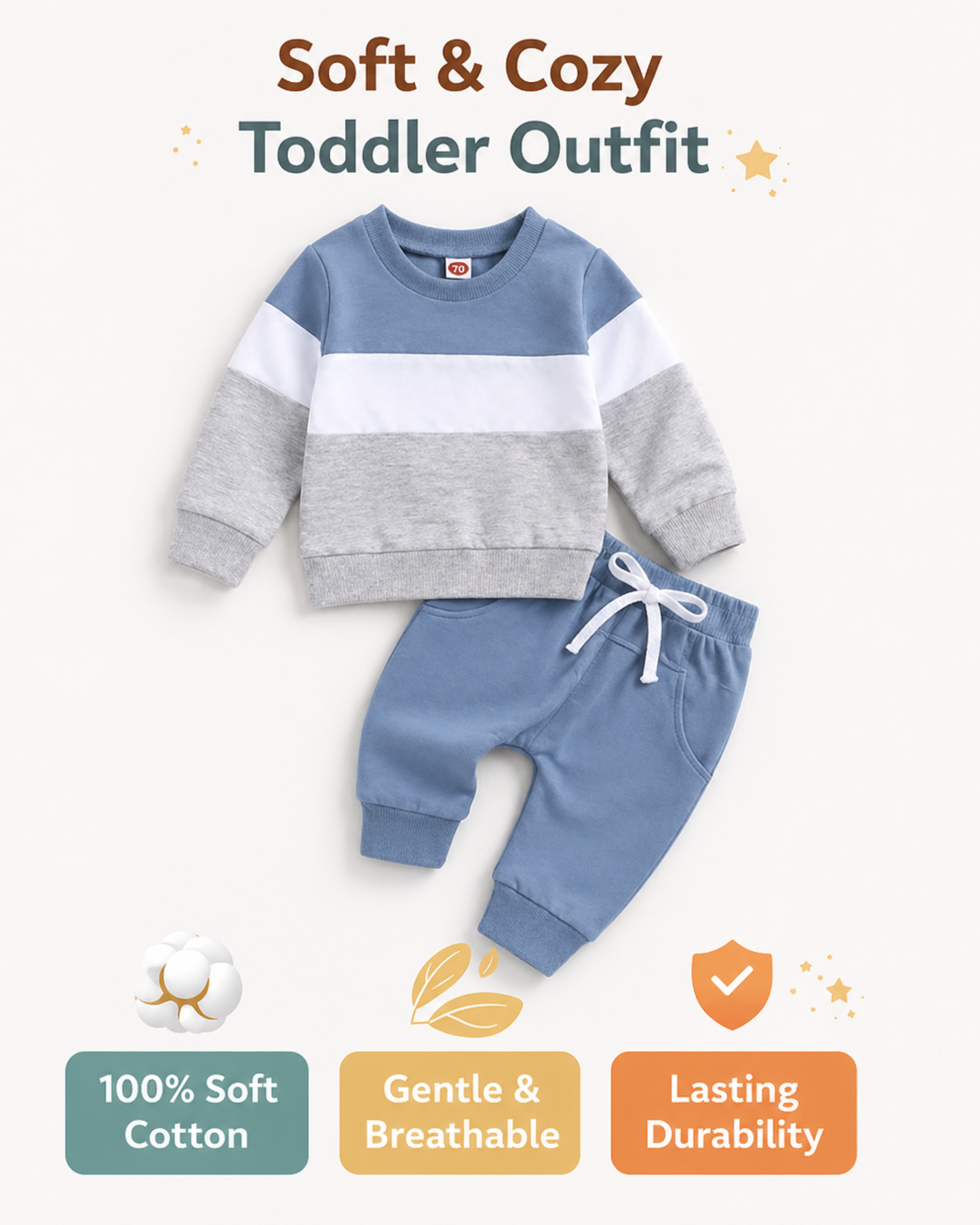 Matching - Sets - Autumn - Boy - 0 to 3y 🍂 Baby Boy Contrast 2-Piece Autumn Set
