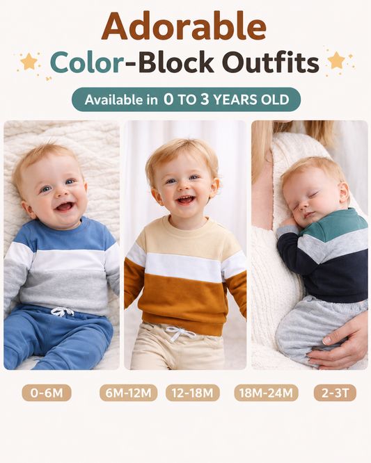 Matching - Sets - Autumn - Boy - 0 to 3y 🍂 Baby Boy Contrast 2-Piece Autumn Set