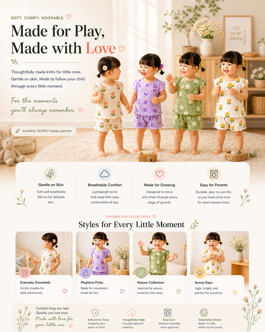 Matching - Sets - 2 to 6 Years👗 2026 Summer Floral Pajama Set for Girls