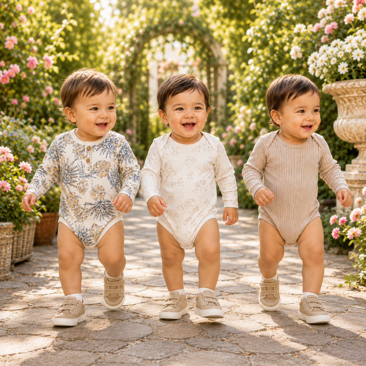 Bodysuits - Bundle Deal - Summer - Girl & Boy - 3m to 12m 👶🌸 Baby Cotton Bodysuit Set of 3 Main
