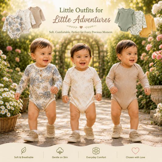 Bodysuits - Bundle Deal - Summer - Girl & Boy - 3m to 12m 👶🌸 Baby Cotton Bodysuit Set of 3 Main
