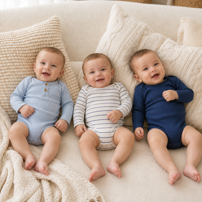 Bodysuits - Bundle Deal - Summer - Girl & Boy - 0 to 12m 👶🌸 Baby Cotton Bodysuit Set of 3