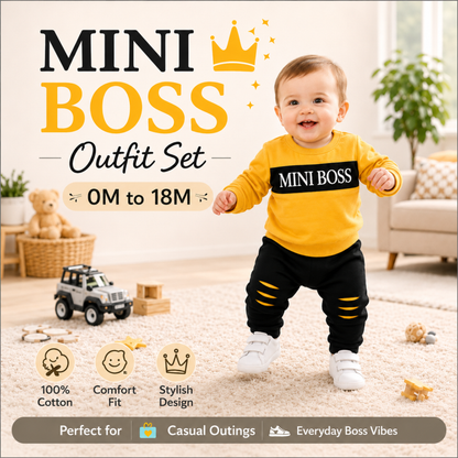Matching - Sets - Autumn & Spring - Boy - 0 to 18m 🍂 Baby Boy Outfit Suit Letter Print 2-Piece Set