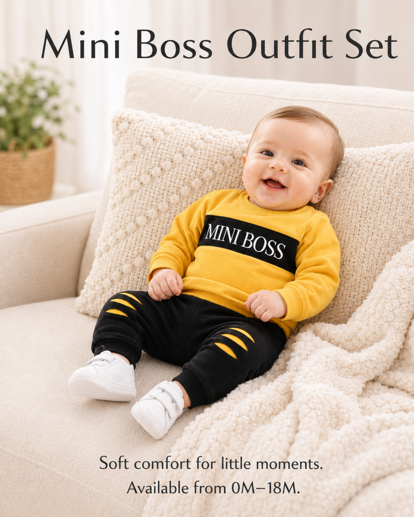 Matching - Sets - Autumn & Spring - Boy - 0 to 18m 🍂 Baby Boy Outfit Suit Letter Print 2-Piece Set