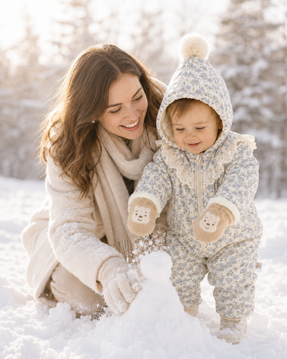 Jumpsuits – Winter – Girls – Newborn – 24 Months –👗 Hooded Floral Jumpsuit