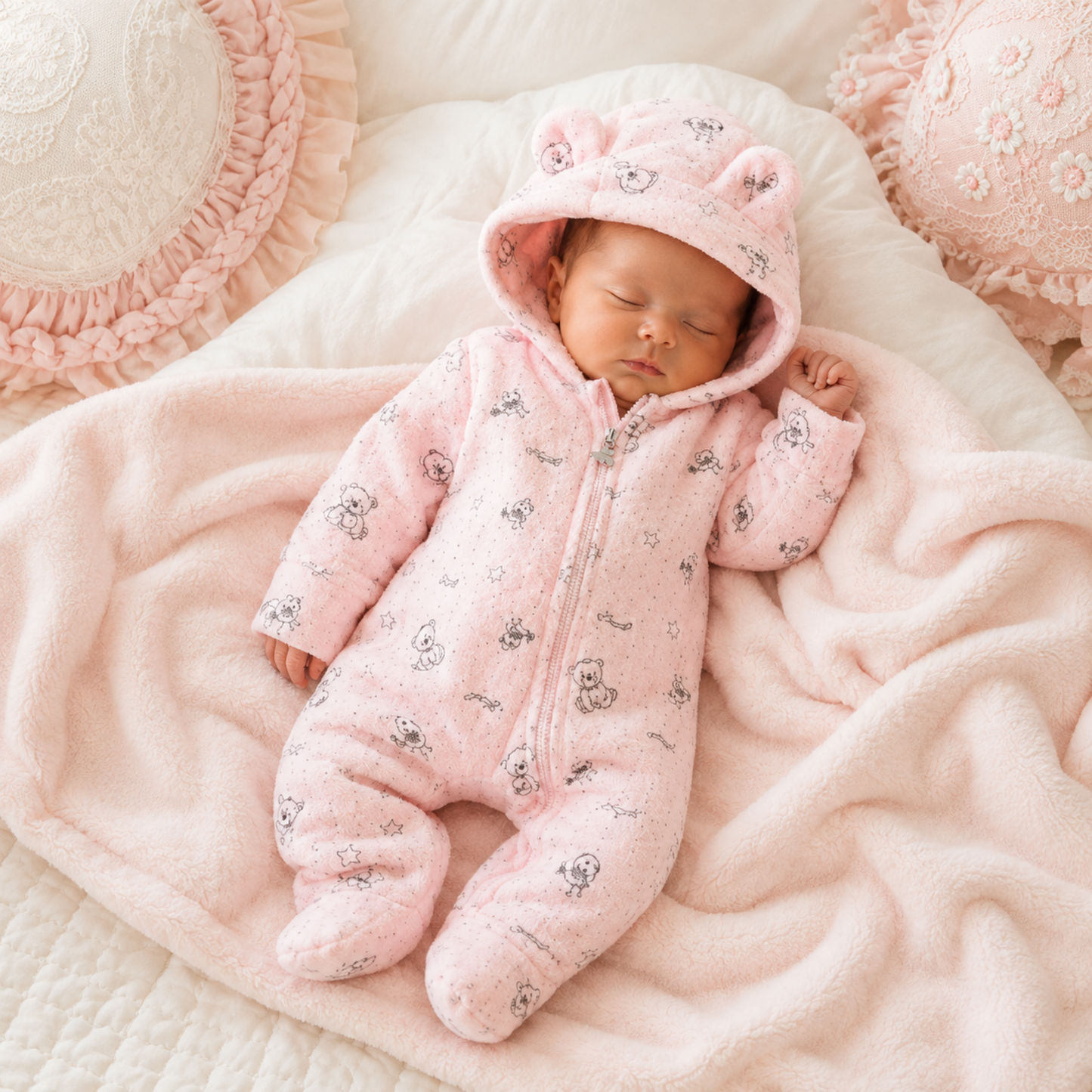 Jumpsuits - Girl & Boy - 0 to 12m 🧸❄️ Unisex Warm Flannel Winter Jumpsuit