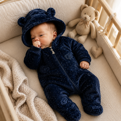 Jumpsuits - Girl & Boy - 0 to 12m 🧸❄️ Unisex Warm Flannel Winter Jumpsuit