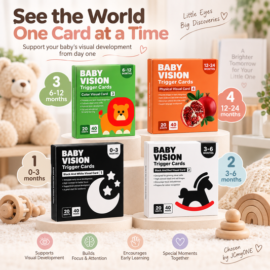 Stage 1 to Stage 4 - Books - Early Learning By Visual Card - 0 to 3Y - High Contrast Black & White Baby Visual Learning Card Main