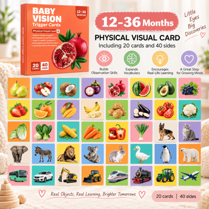 Stage 1 to Stage 4 - Books - Early Learning By Visual Card - 0 to 3Y - High Contrast Black & White Baby Visual Learning Card Main