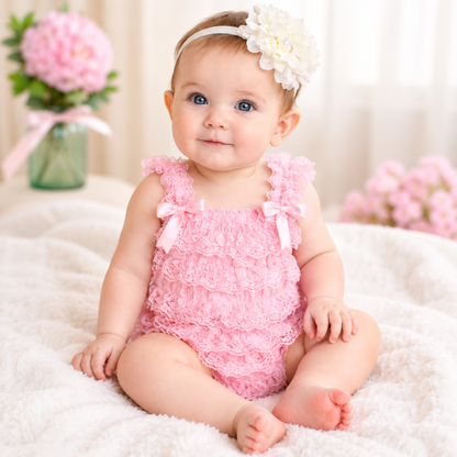 Bodysuits - Summer - Girl - 3m to 3y 👗 Soft Lace Ruffle Bodysuit for Baby Girls Main
