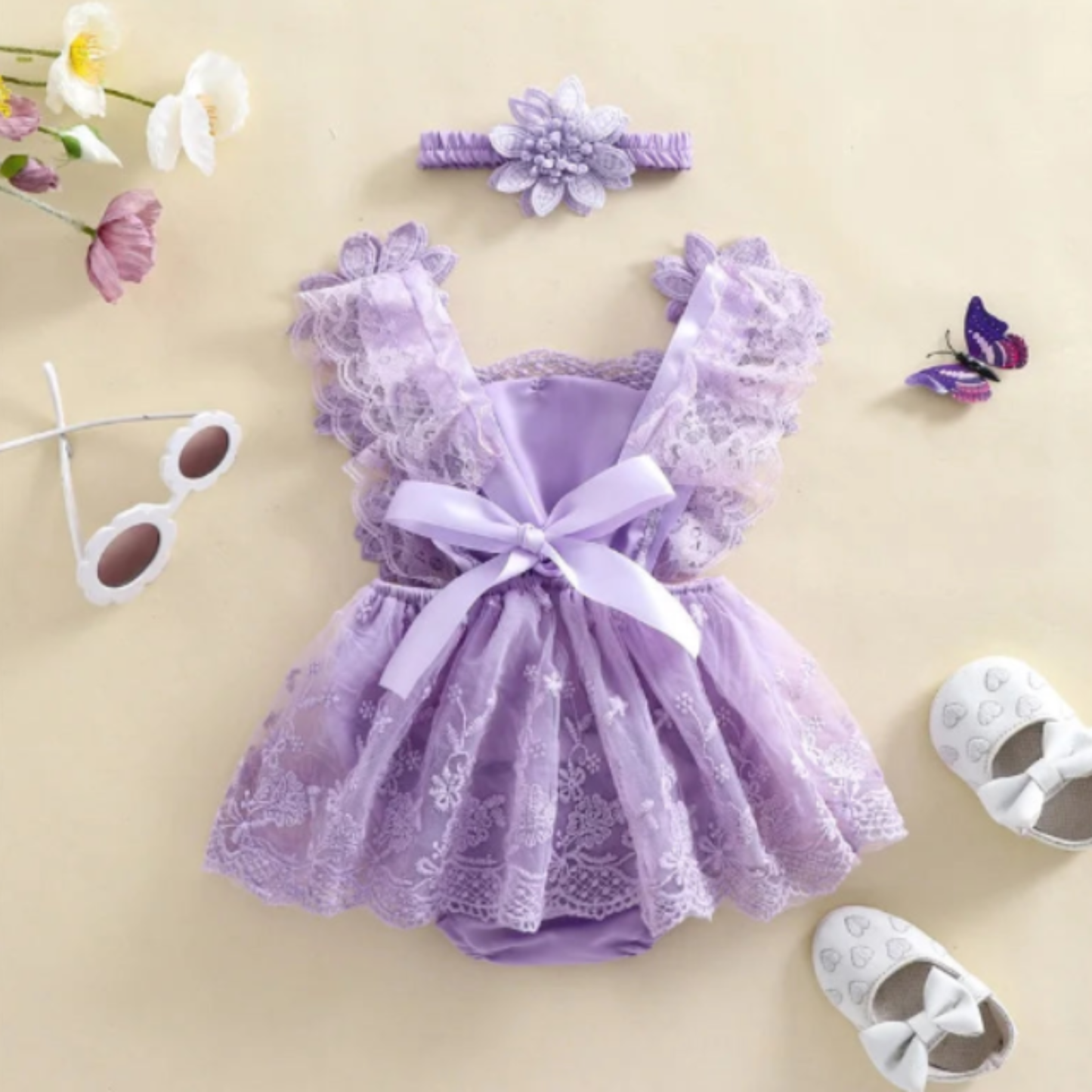 Bodysuits - Summer - Girl - 0 to 24m 👗 Floral Embroidery Baby Bodysuit Set