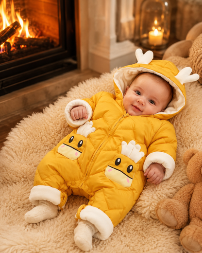 Jumpsuits - Girl & Boy - 0 to 24m 🦌🤍 Deer Hood Winter Snowsuit for Babies & Toddlers Main