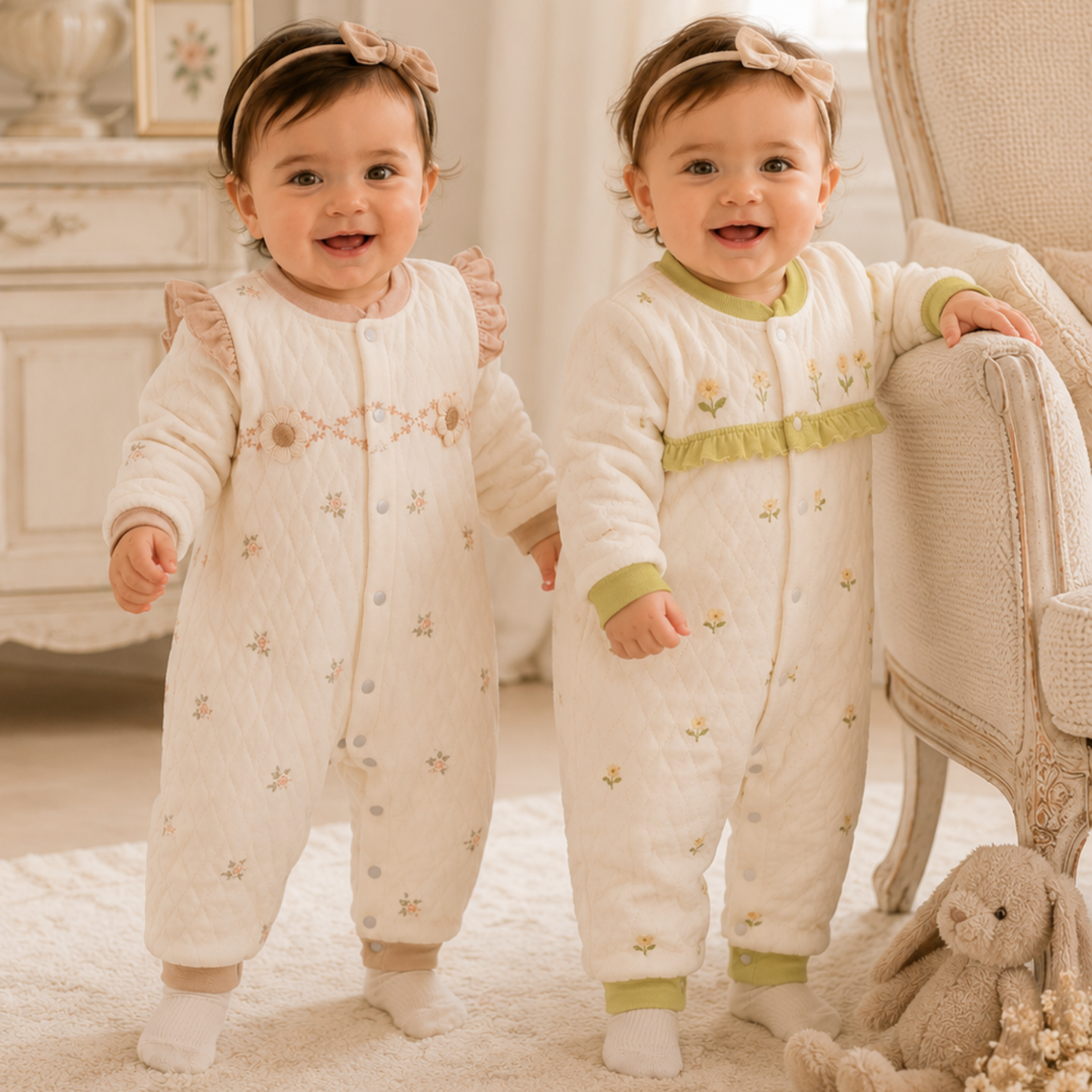 Jumpsuits - Girl & Boy - 0 to 12m 🧸❄️ Unisex Warm Flannel Autumn Jumpsuit
