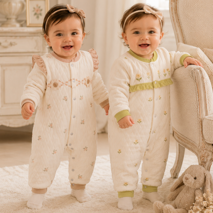Jumpsuits - Girl & Boy - 0 to 12m 🧸❄️ Unisex Warm Flannel Autumn Jumpsuit