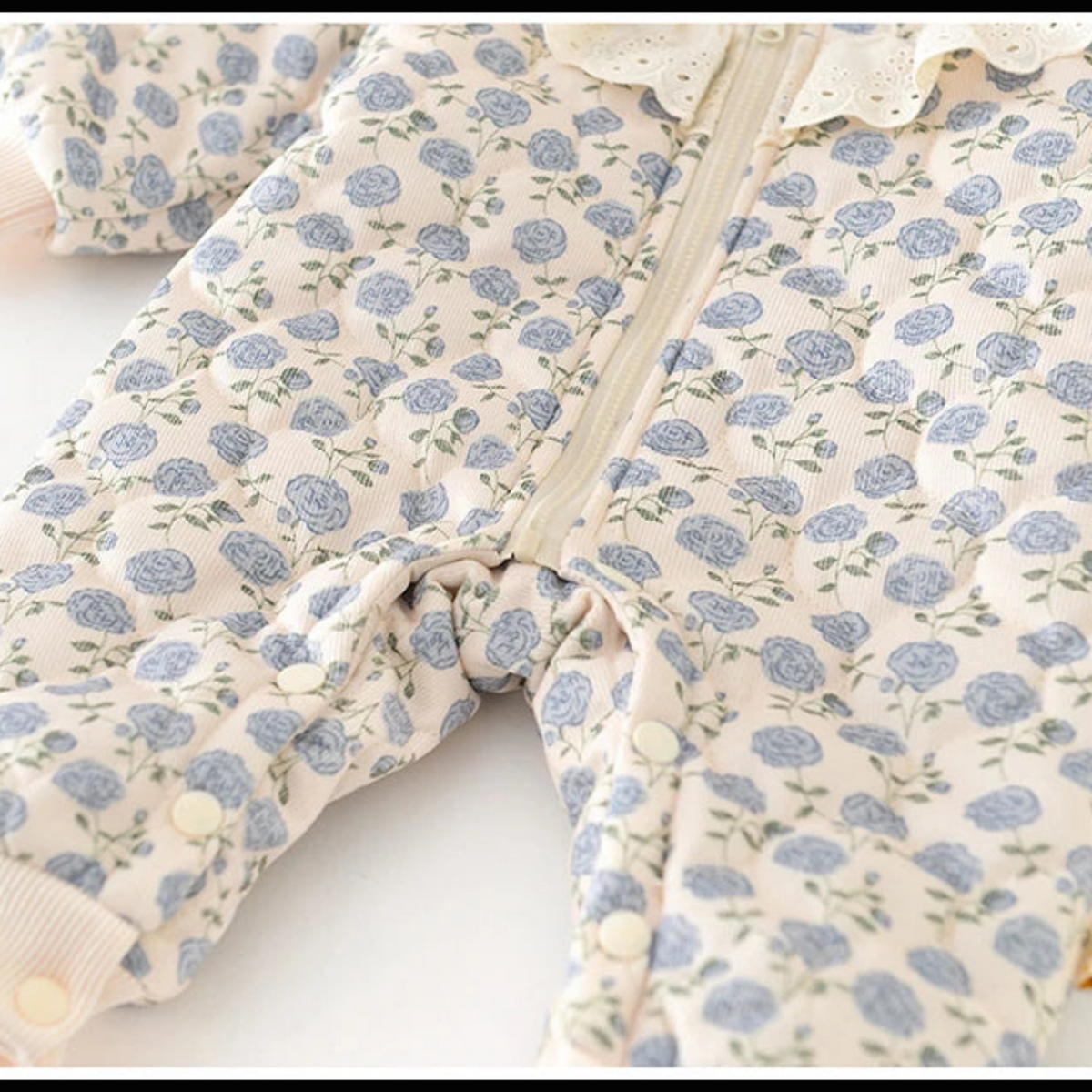 Jumpsuits – Winter – Girls – Newborn – 24 Months –👗 Hooded Floral Jumpsuit