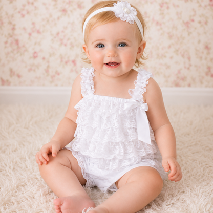 Bodysuits - Summer - Girl - 3m to 3y 👗 Soft Lace Ruffle Bodysuit for Baby Girls