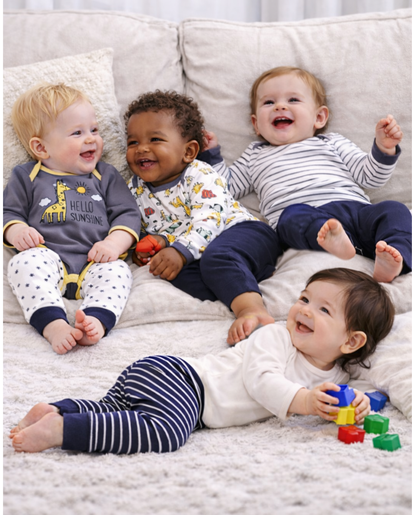 Matching - Sets - Autumn - Girl & Boy - 0 to 12m - Autumn & Spring 👶 Unisex Cotton Long Sleeve Essentials Bundle (6 or 8 Pieces)