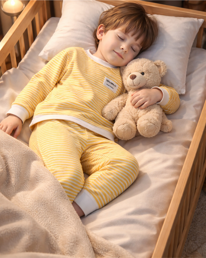 Matching - Sets - Winter - Boy - 6m to 5y❄️Snuggly Striped Pajama Set for Boys