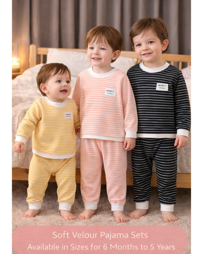 Matching - Sets - Winter - Boy - 6m to 5y❄️Snuggly Striped Pajama Set for Boys