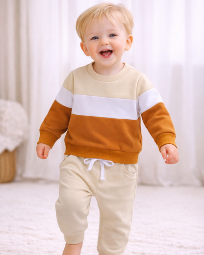 Matching - Sets - Autumn - Boy - 0 to 3y 🍂 Baby Boy Contrast 2-Piece Autumn Set