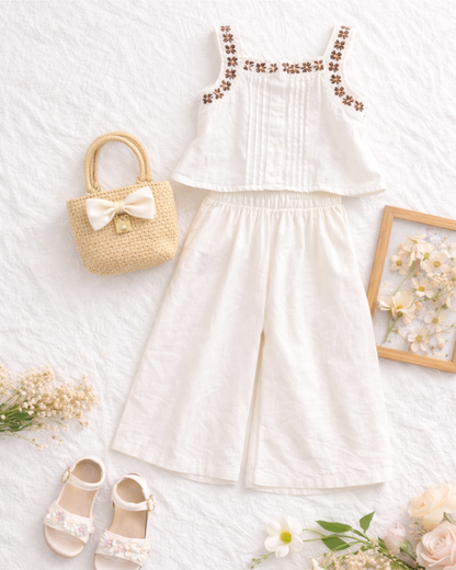 Matching - Sets - Summer - Girl - 3y to 7y 👗 Girls Summer 2-Piece Vest & Pants Set aCTIVE