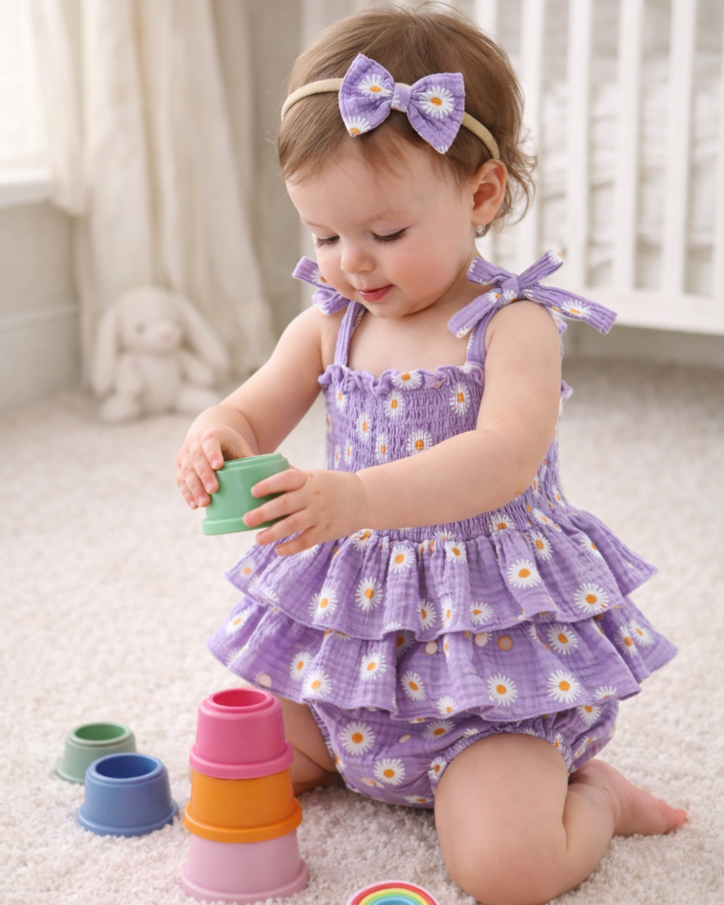 Bodysuits - Summer - Girl - 0 to 18m 👉 🌼 Daisy Tiered Baby Bodysuit Dress Set