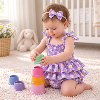 Bodysuits - Summer - Girl - 0 to 18m 👉 🌼 Daisy Tiered Baby Bodysuit Dress Set