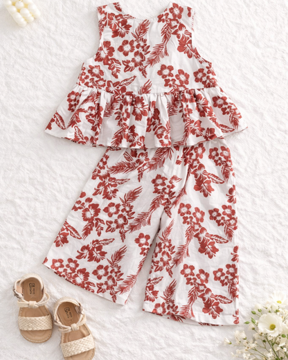 Matching - Sets - Summer - Girl - 3y to 7y 👗 Girls Summer 2-Piece Vest & Pants Set aCTIVE