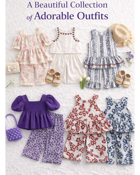 Matching - Sets - Summer - Girl - 3y to 7y 👗 Girls Summer 2-Piece Vest & Pants Set aCTIVE