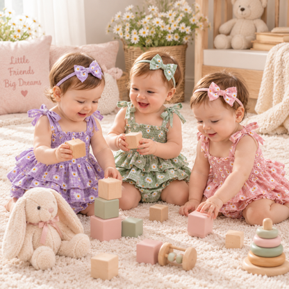 Bodysuits - Summer - Girl - 0 to 18m 👉 🌼 Daisy Tiered Baby Bodysuit Dress Set
