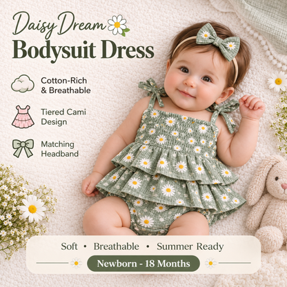 Bodysuits - Summer - Girl - 0 to 18m 👉 🌼 Daisy Tiered Baby Bodysuit Dress Set
