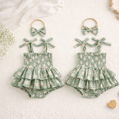 Bodysuits - Summer - Girl - 0 to 18m 👉 🌼 Daisy Tiered Baby Bodysuit Dress Set