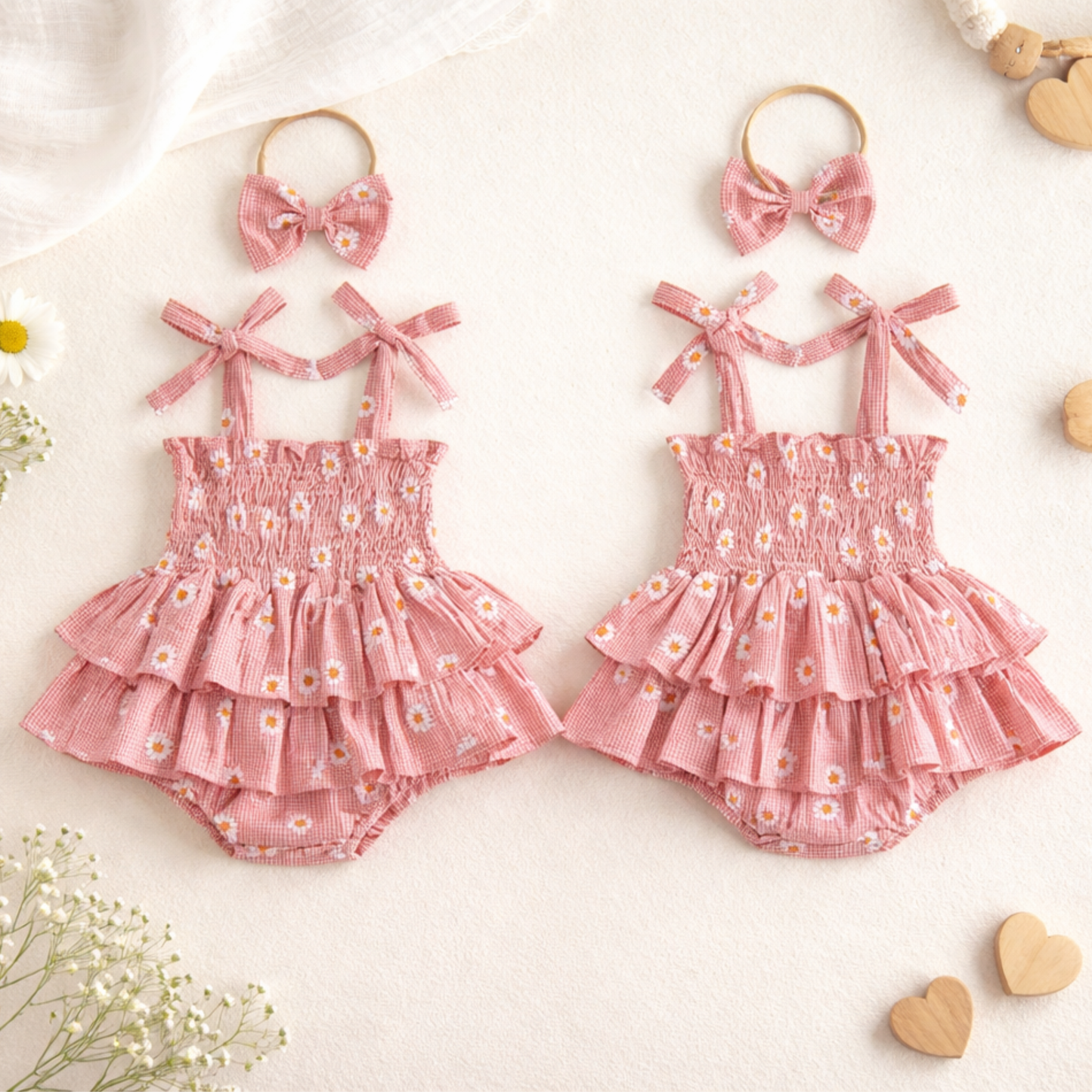 Bodysuits - Summer - Girl - 0 to 18m 👉 🌼 Daisy Tiered Baby Bodysuit Dress Set