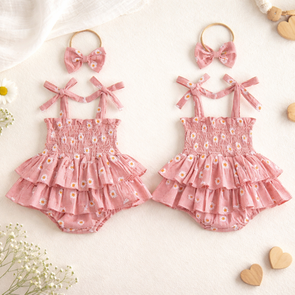 Bodysuits - Summer - Girl - 0 to 18m 👉 🌼 Daisy Tiered Baby Bodysuit Dress Set
