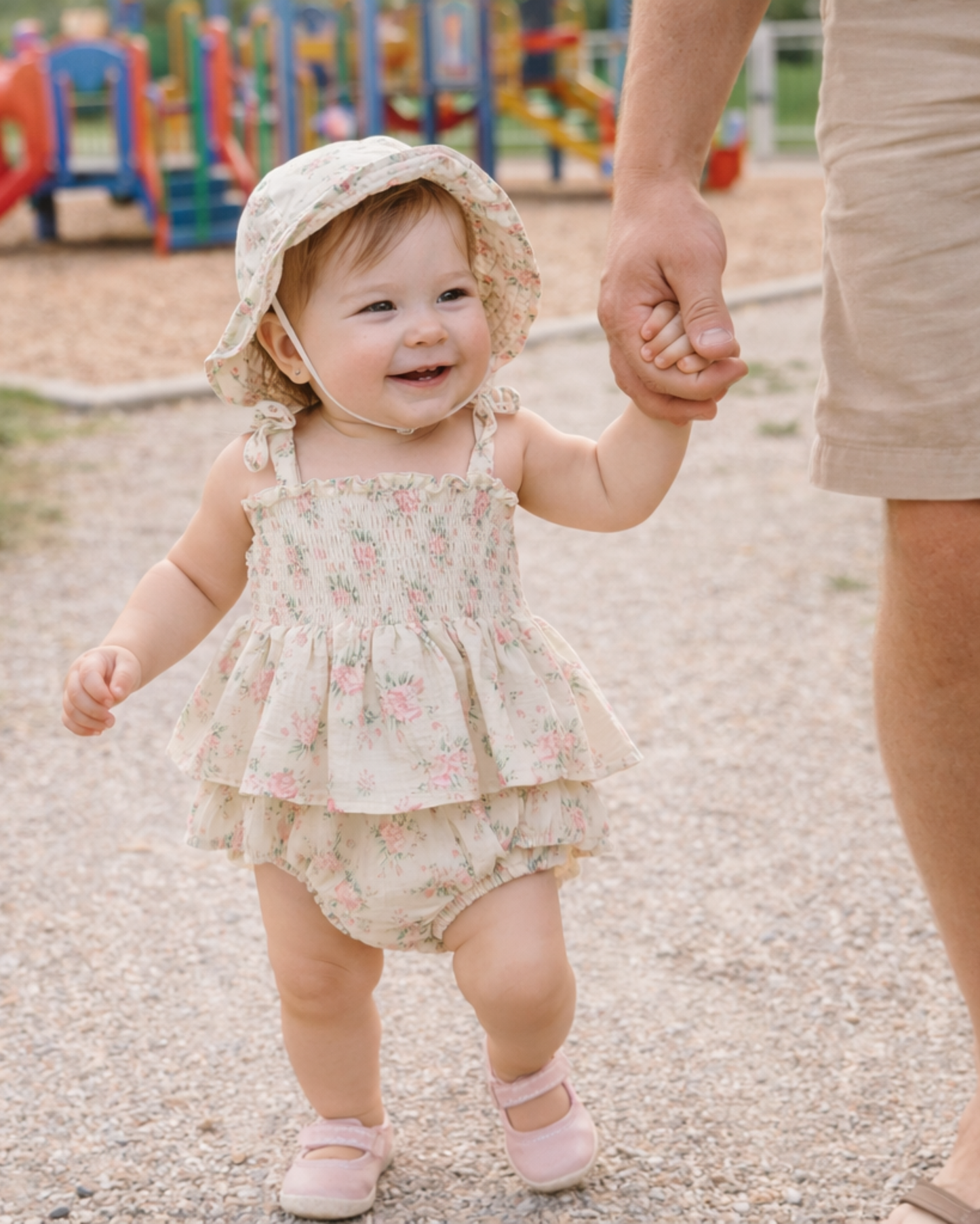 Bodysuits - Summer - Girl - 6m to 18m 🌸 Floral Baby Bodysuit Skirt Set with Hat
