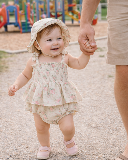 Bodysuits - Summer - Girl - 6m to 18m 🌸 Floral Baby Bodysuit Skirt Set with Hat