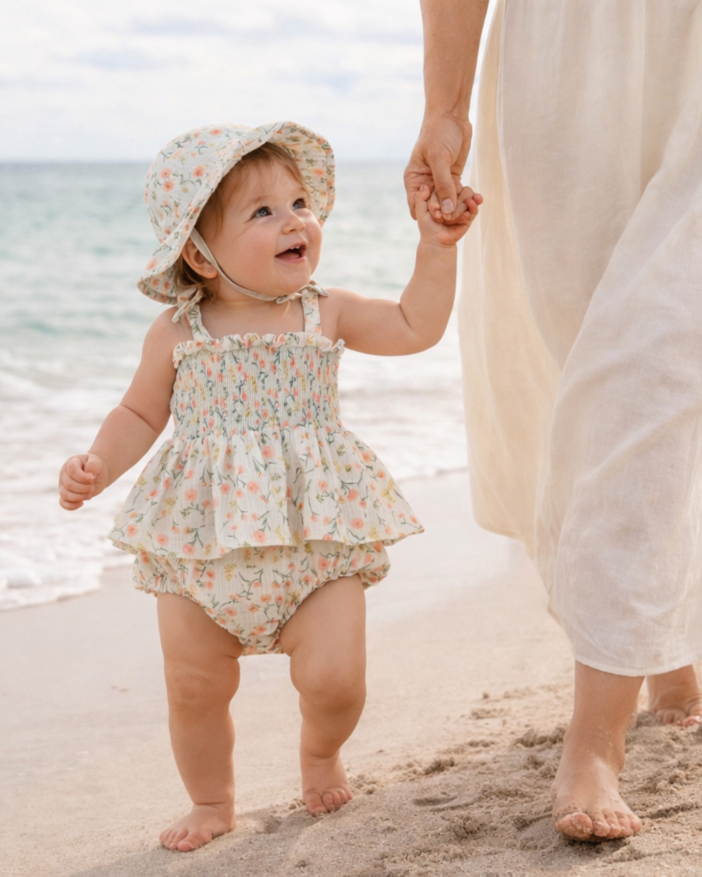 Bodysuits - Summer - Girl - 6m to 18m 🌸 Floral Baby Bodysuit Skirt Set with Hat