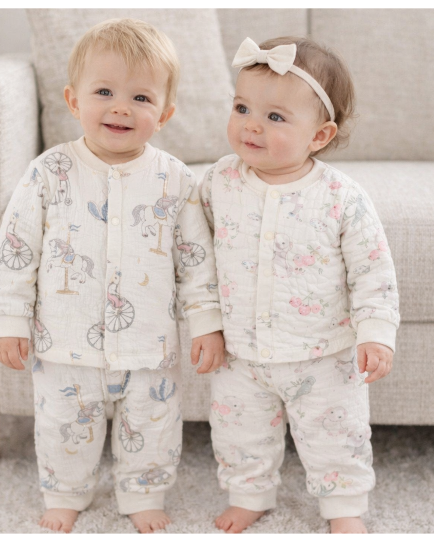 Matching - Sets - Winter - Girl & Boy - 2m to 24m 👕 Winter Cotton 2-Piece Sleep Set
