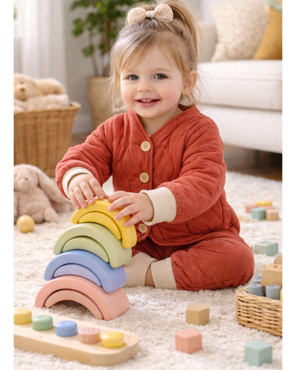 Matching - Sets - Winter - Girl & Boy - 1y to 5y 🎯 Winter Quilted Pullover & Pants Set – Cozy Outfit for Boys & Girls (12M–6Y)