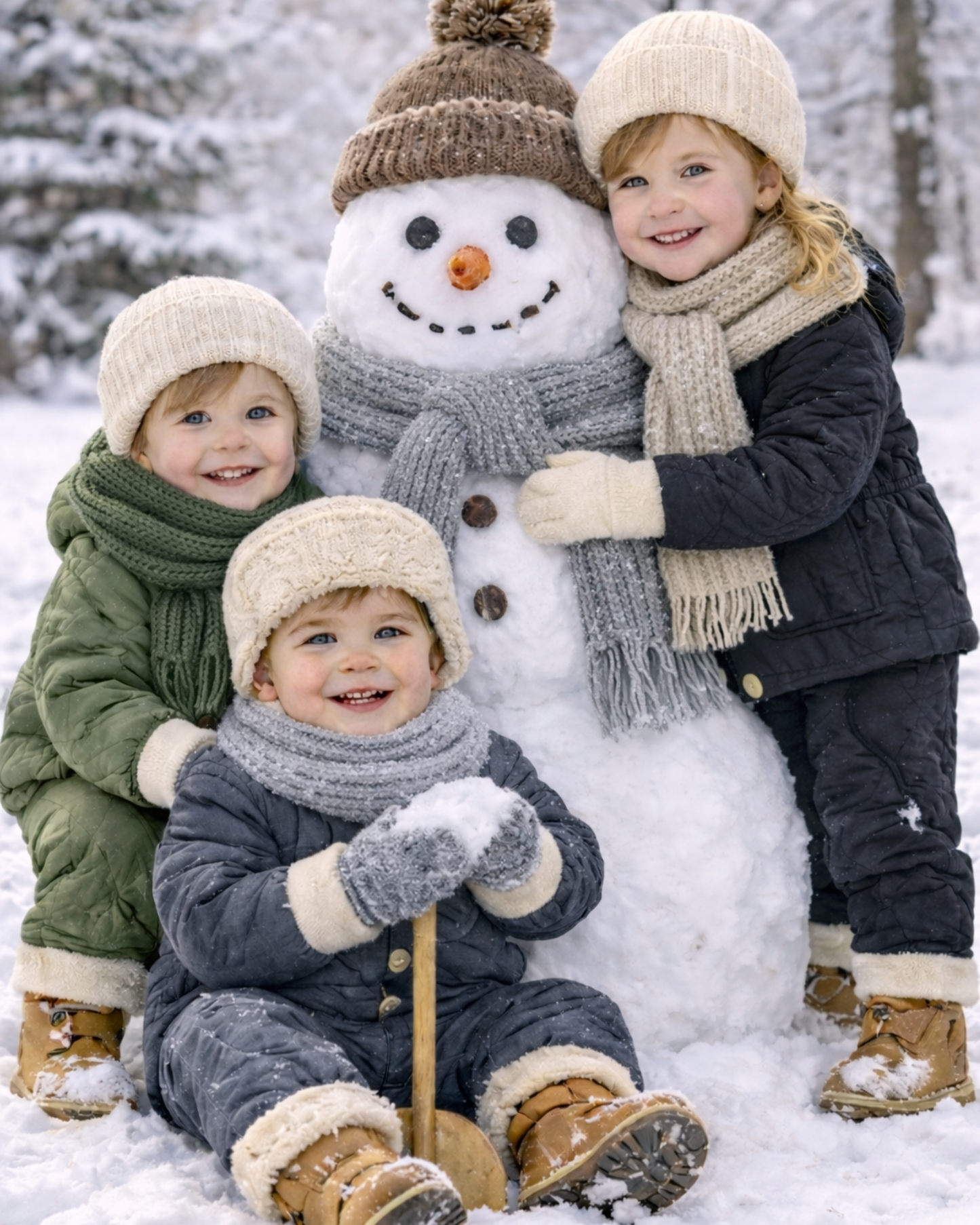 Matching - Sets - Winter - Girl & Boy - 1y to 5y 🎯 Winter Quilted Pullover & Pants Set – Cozy Outfit for Boys & Girls (12M–6Y)