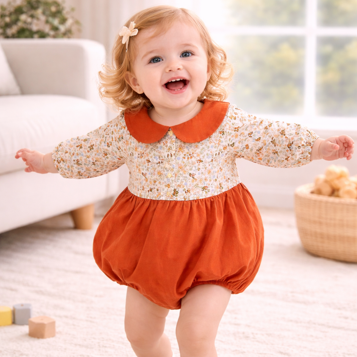Bodysuits - Girl - Newborn to 3y 🌸 Princess Floral Cotton Baby Bodysuit Main