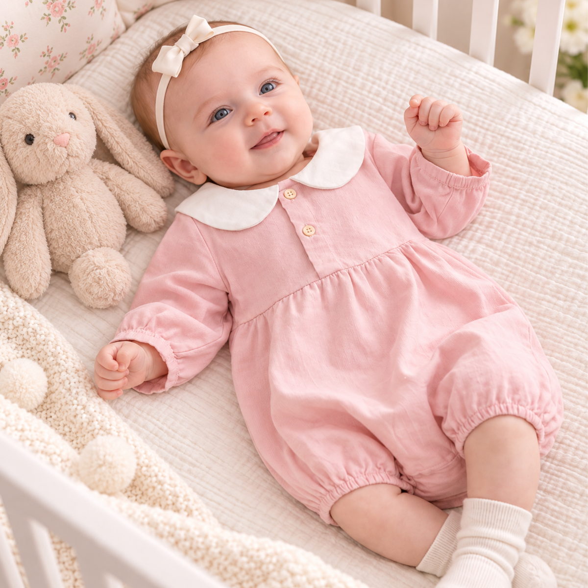 Bodysuits - Girl - Newborn to 3y 🌸 Princess Floral Cotton Baby Bodysuit Main
