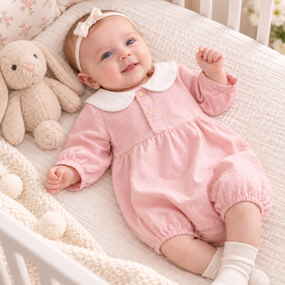 Bodysuits - Girl - Newborn to 3y 🌸 Princess Floral Cotton Baby Bodysuit Main