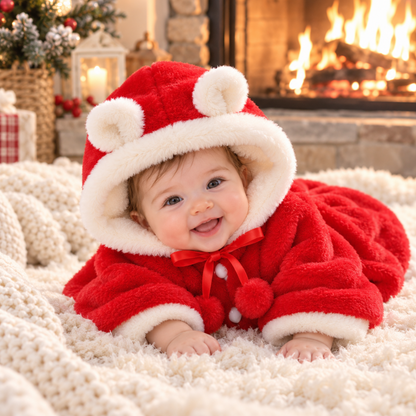 Tops - Autumn/Winter - Girls - Newborn-24M -🐰Bunny Ears Fleece Cape Jacket Main